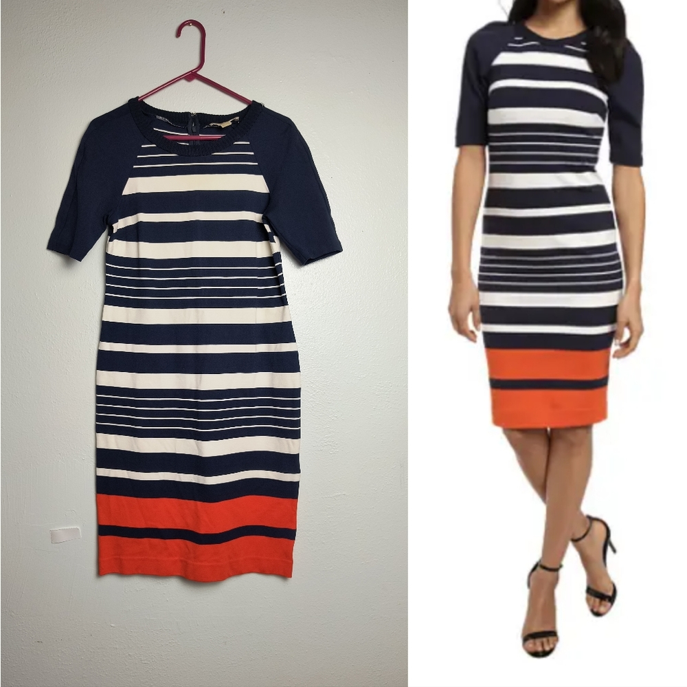 Michael Kors Size 10 Helsinki Stripe Raglan Dress Multi Bodycon